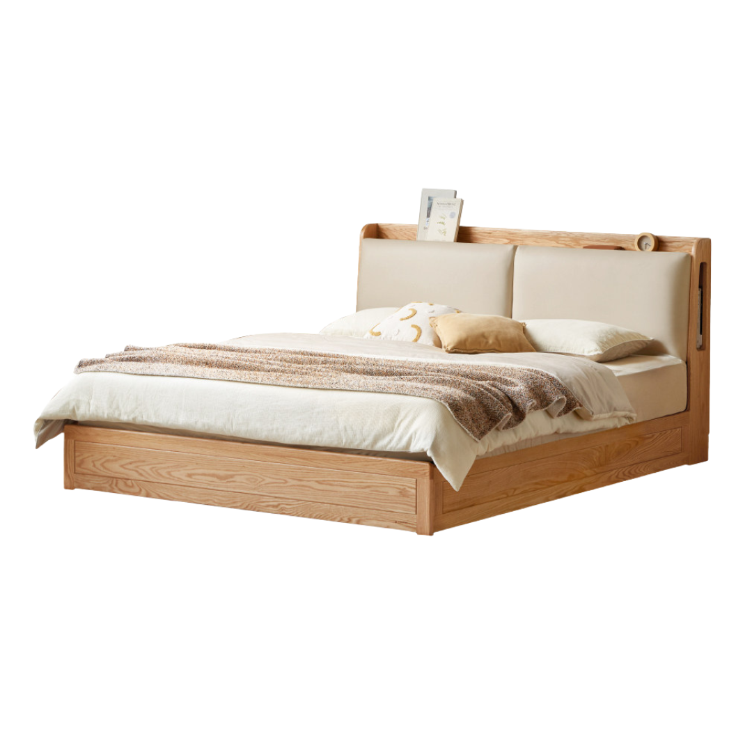 Oak Solid Wood Box Bed Storage Technology Cloth