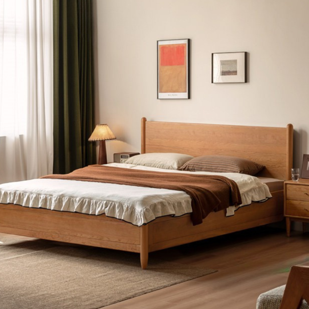 Cherry Wood, Black Walnut Solid Wood Box Bed