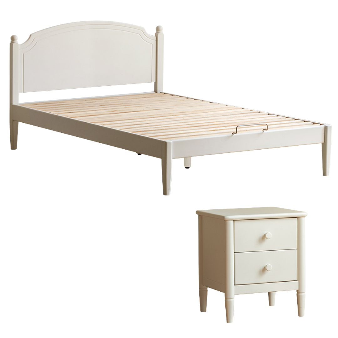 Rubber Wood  Children's Bed American Cream Style.