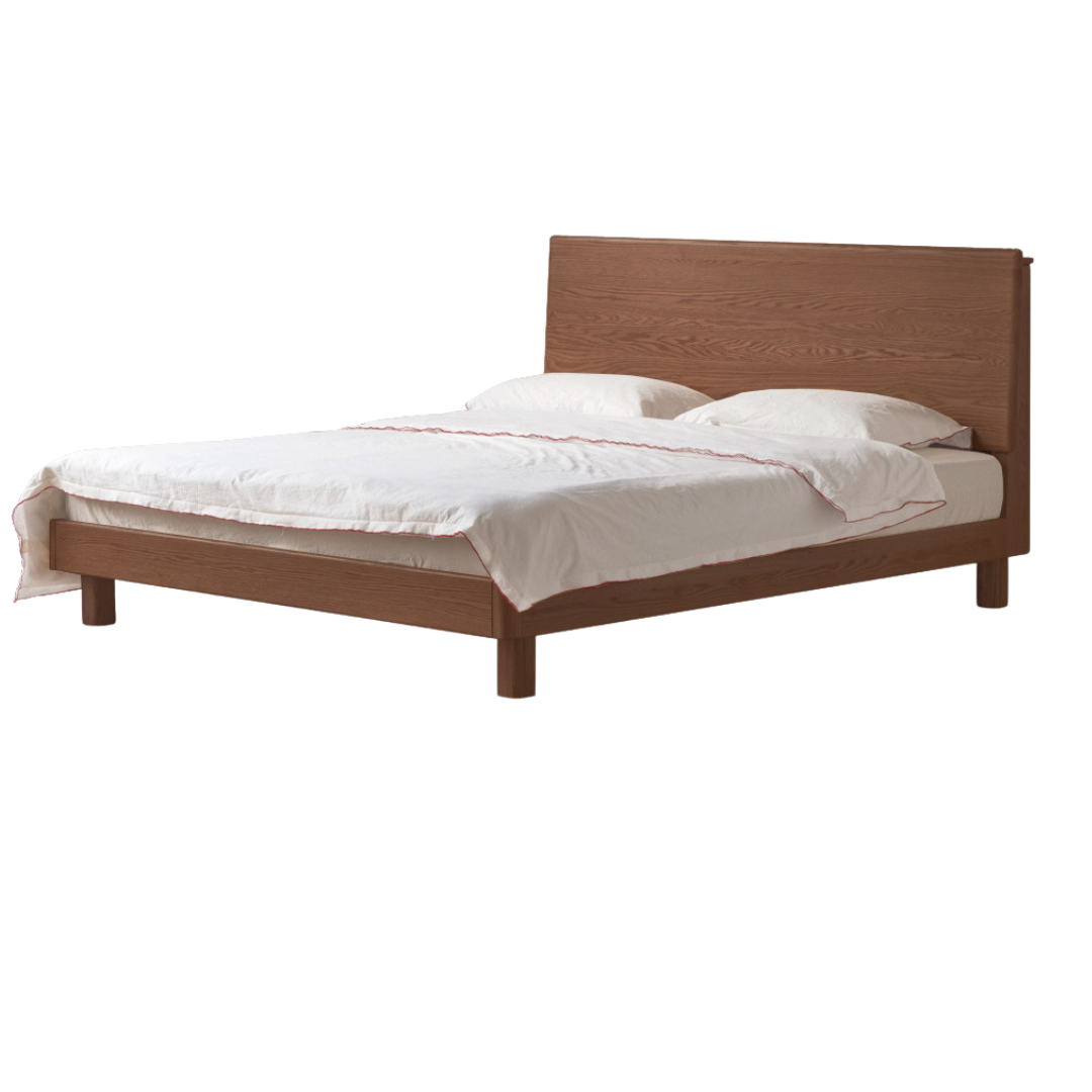 Black Walnut, Sandalwood,Oak Bed with High Headboard