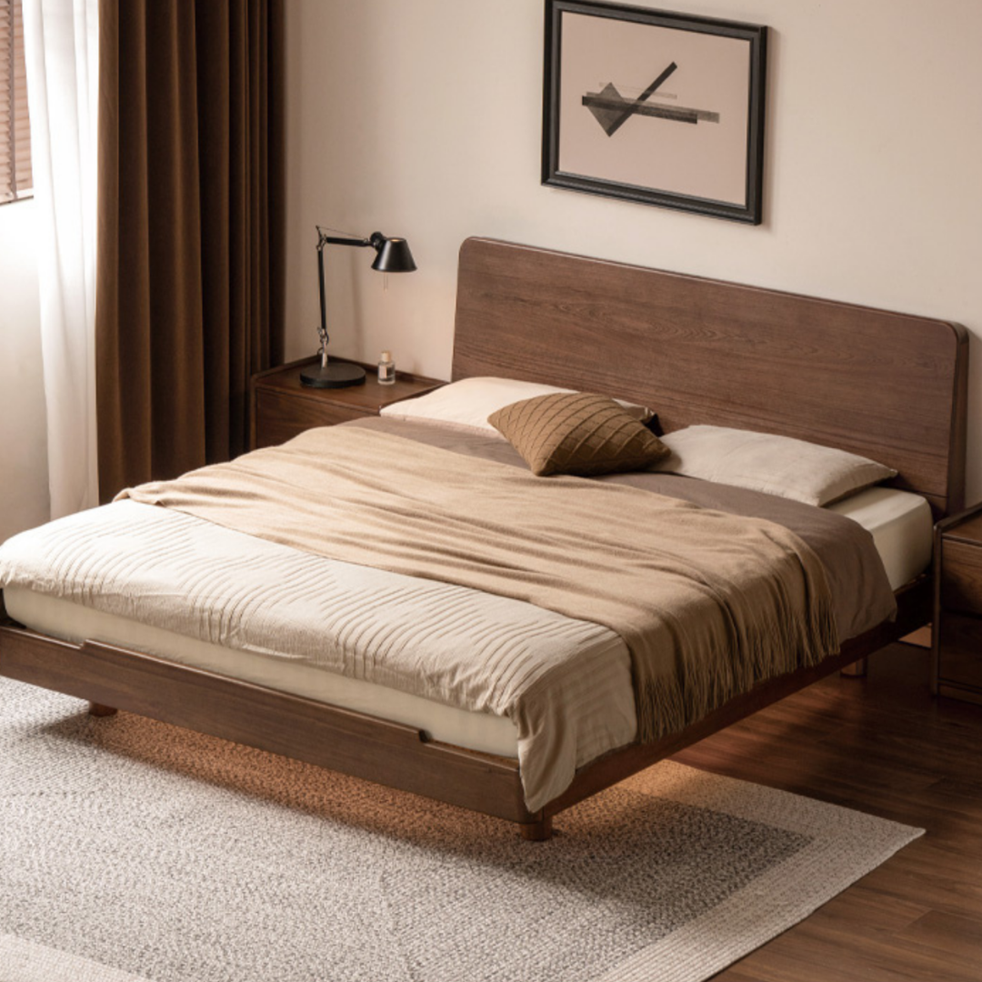 Sandalwood Solid Wood Modern Simple luminous Multifunctional Bed