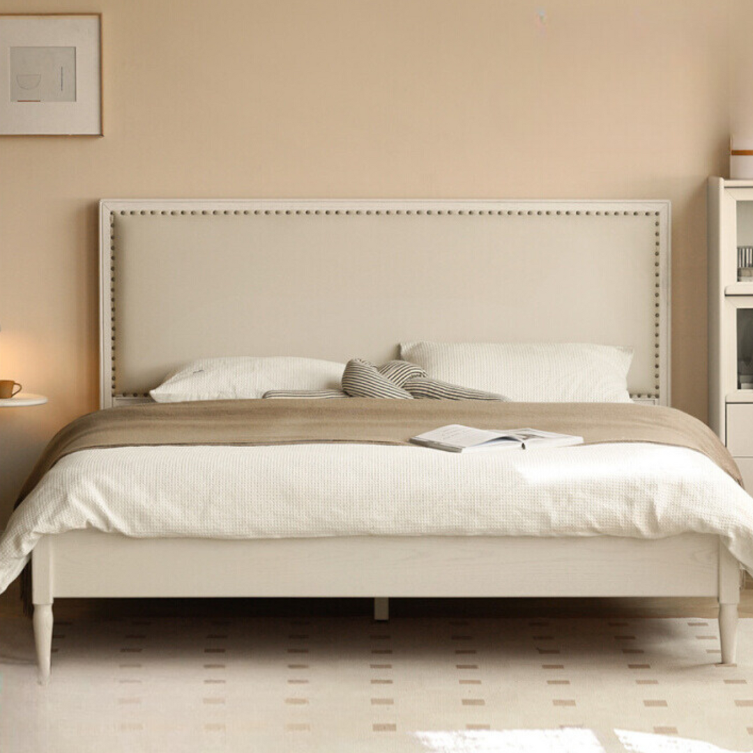 Oak Solid Wood Technology Fabric Soft Bed