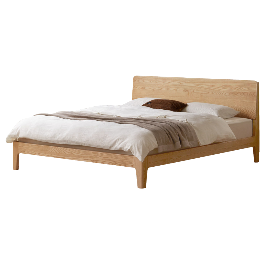 Oak, Ash Solid Wood High Head Board Bed