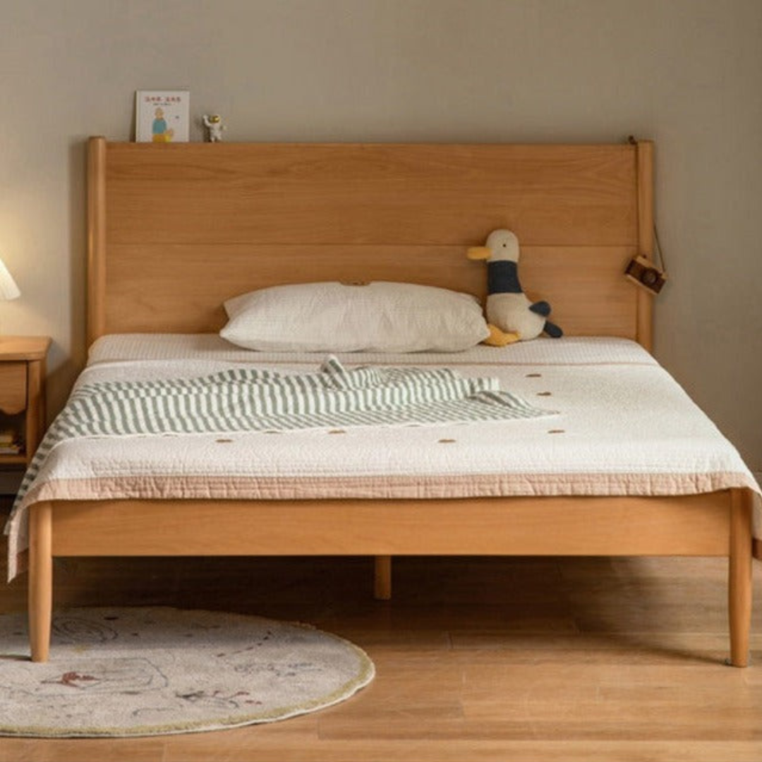 Beech solid wood Bed simple boys and girls<
