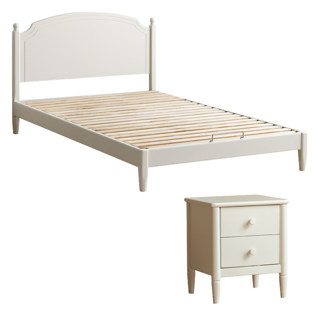Rubber Wood  Children's Bed American Cream Style.