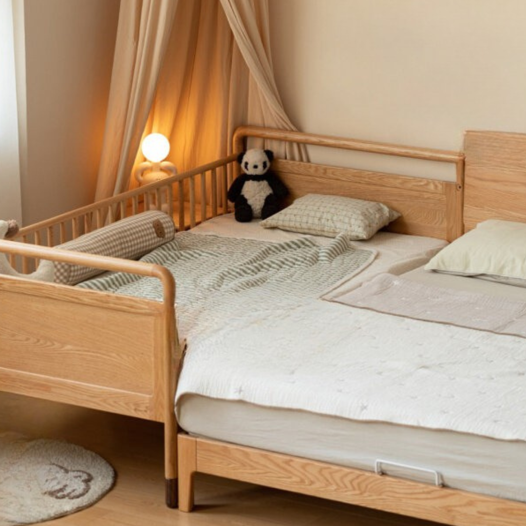 Oak Solid Wood Multi-functional Toddler Bed