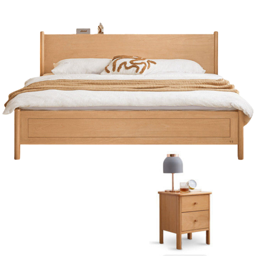 Beech Solid Wood Box Bed — Simple Design, Multi-Functional Bed