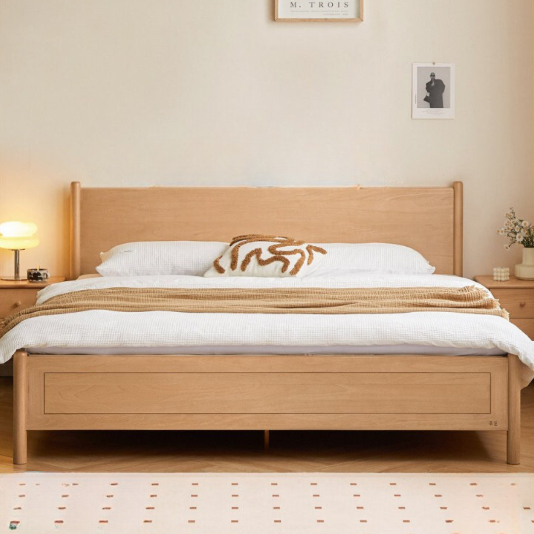 Beech Solid Wood Box Bed — Simple Design, Multi-Functional Bed