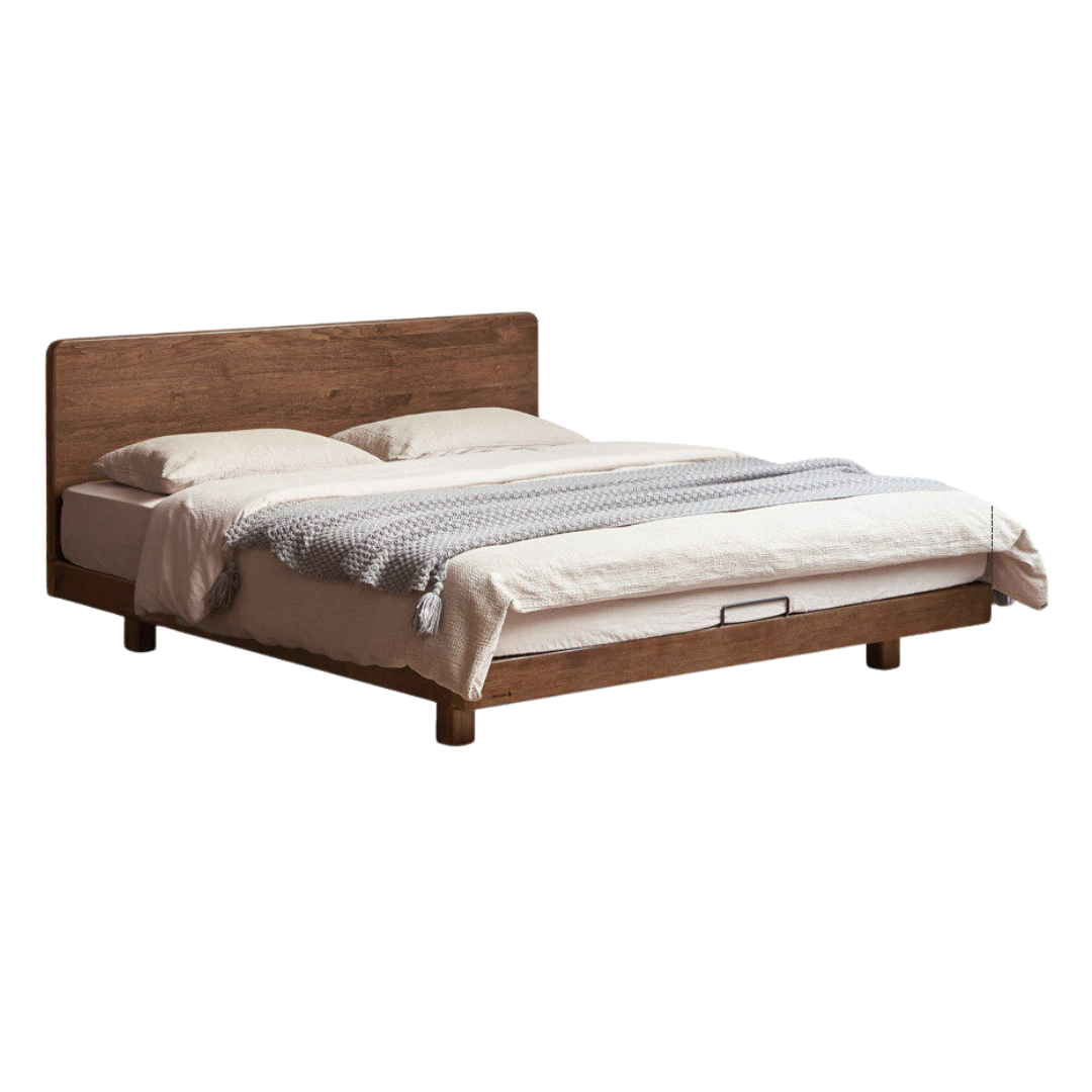 Black Walnut, Oak,  Catalpa Solid Wood Floating Bed