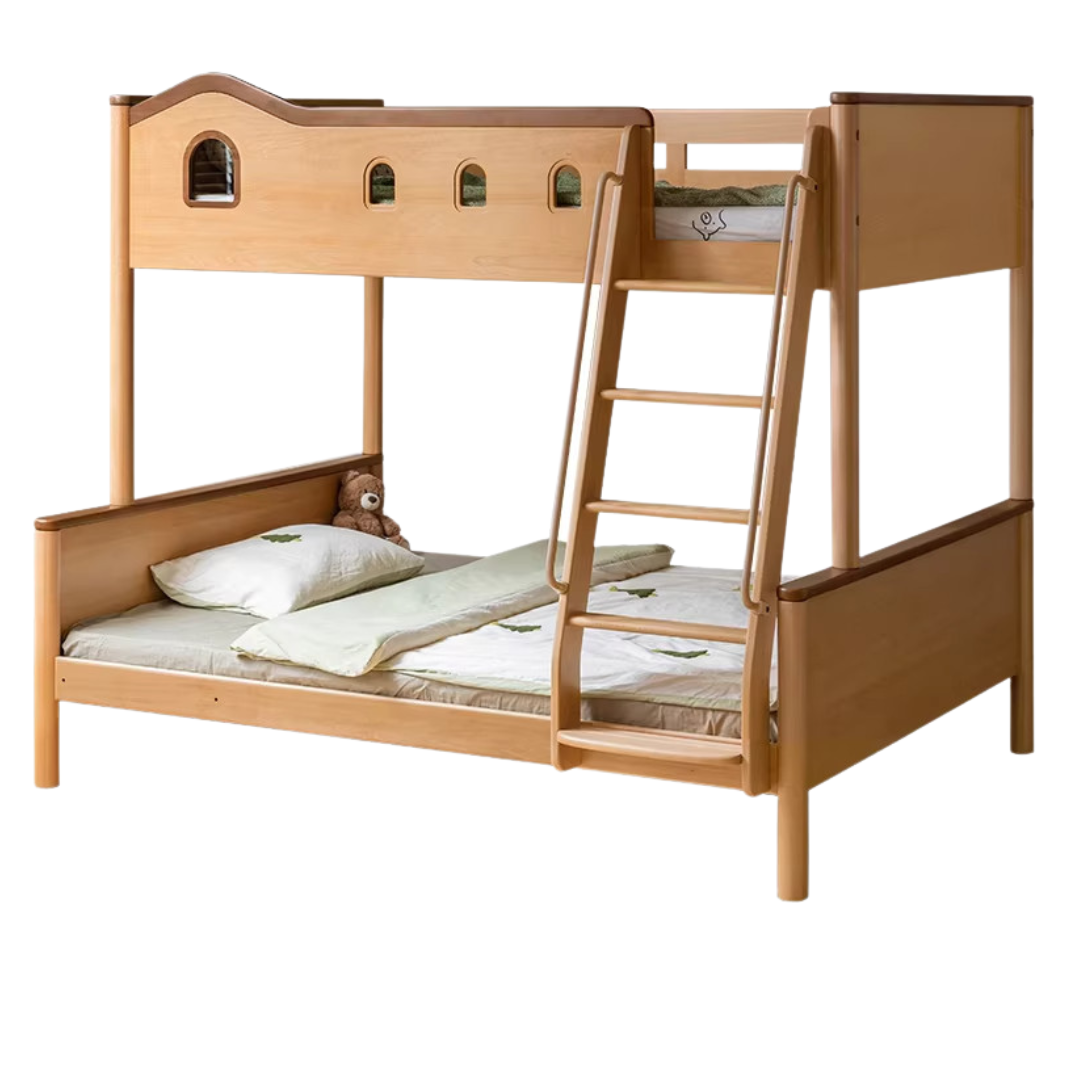 Beech, Oak, Rubberwood Solid Wood Children's Bunk Bed