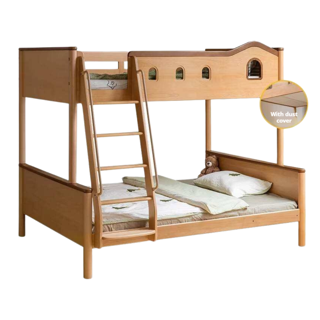 Beech, Oak, Rubberwood Solid Wood Children's Bunk Bed
