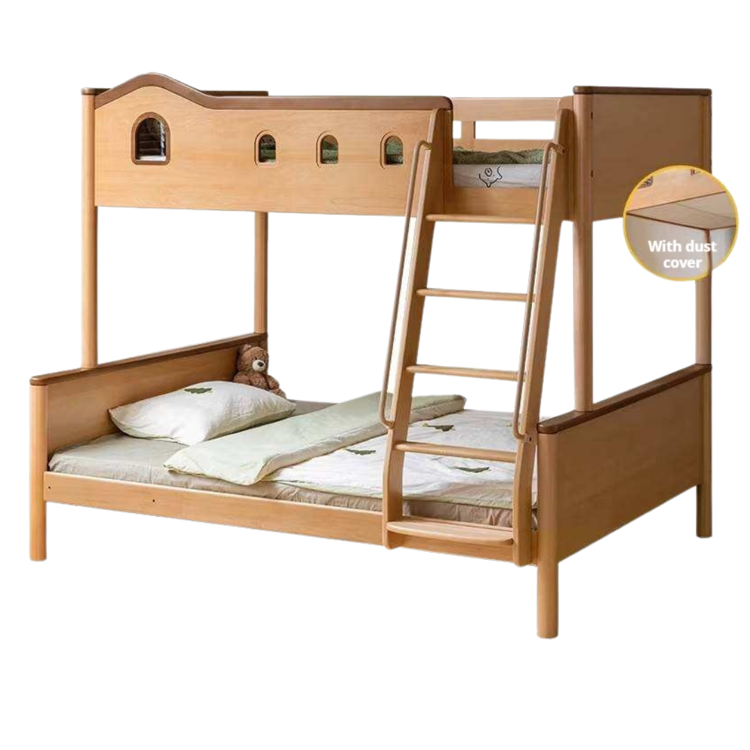 Beech, Oak, Rubberwood Solid Wood Children's Bunk Bed