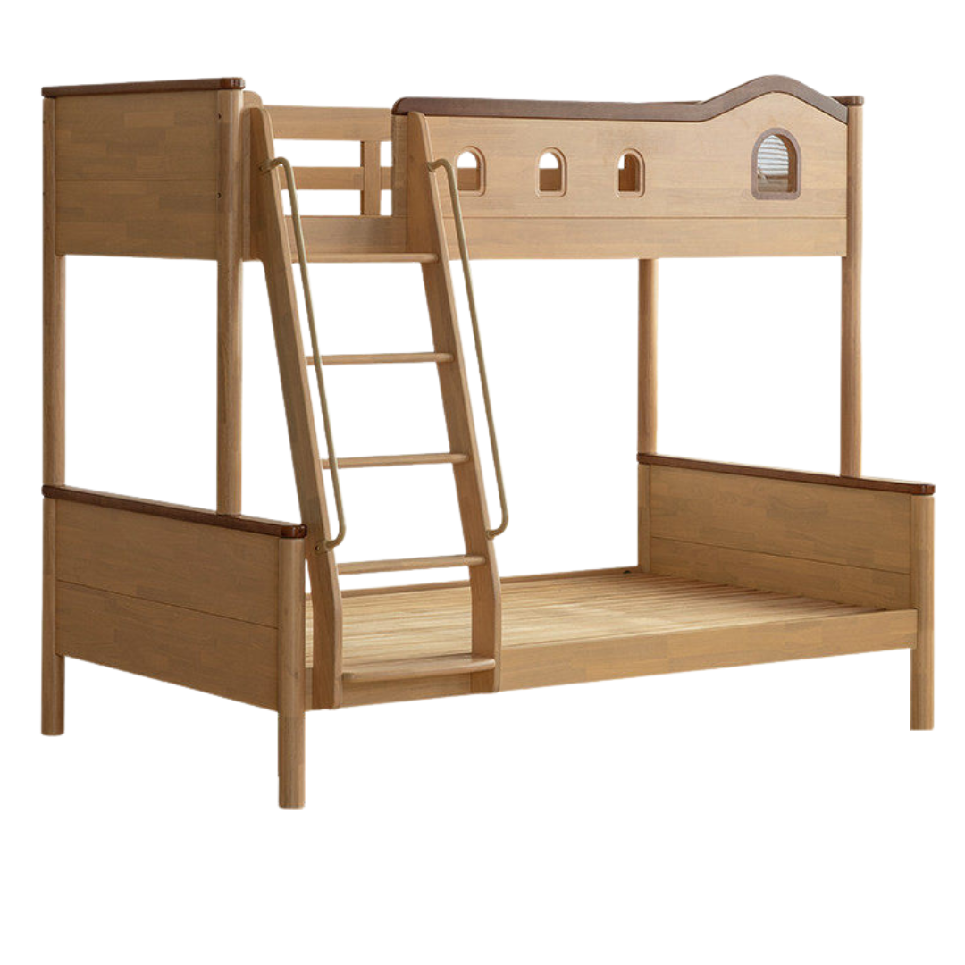 Beech, Oak, Rubberwood Solid Wood Children's Bunk Bed.