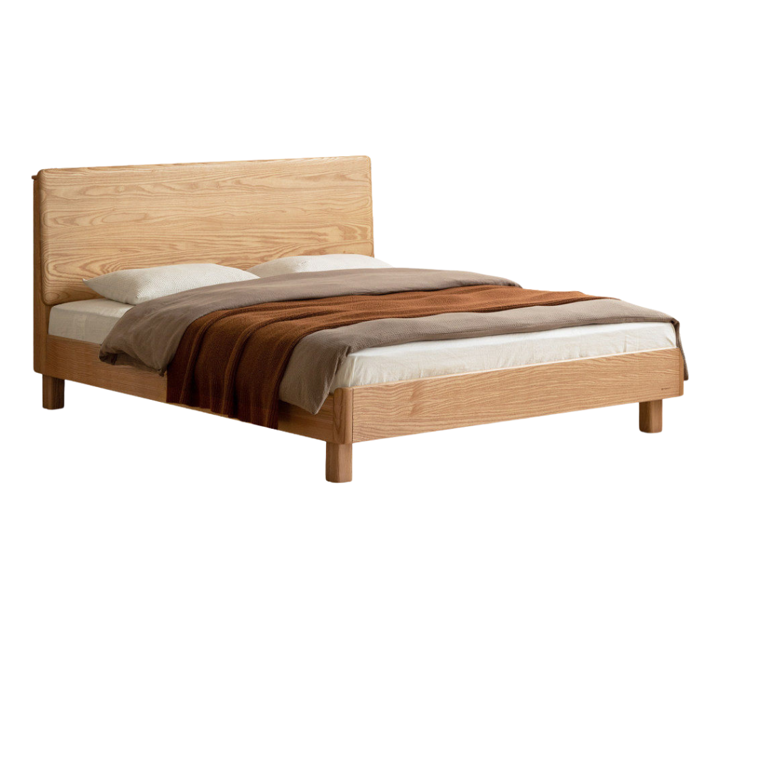 Ash Solid Wood Modern Simple Luminous Bed