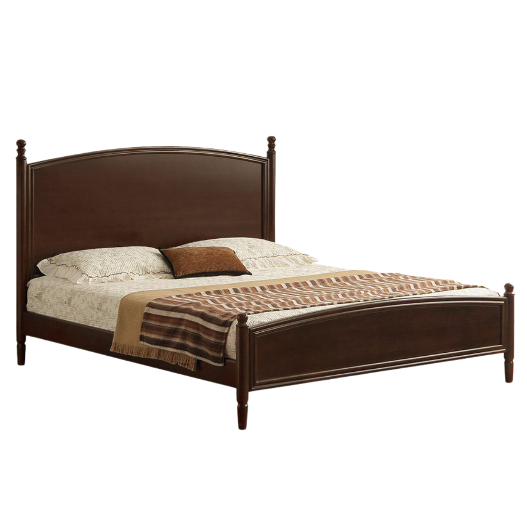 Poplar Solid Wood Bed — American Retro Style