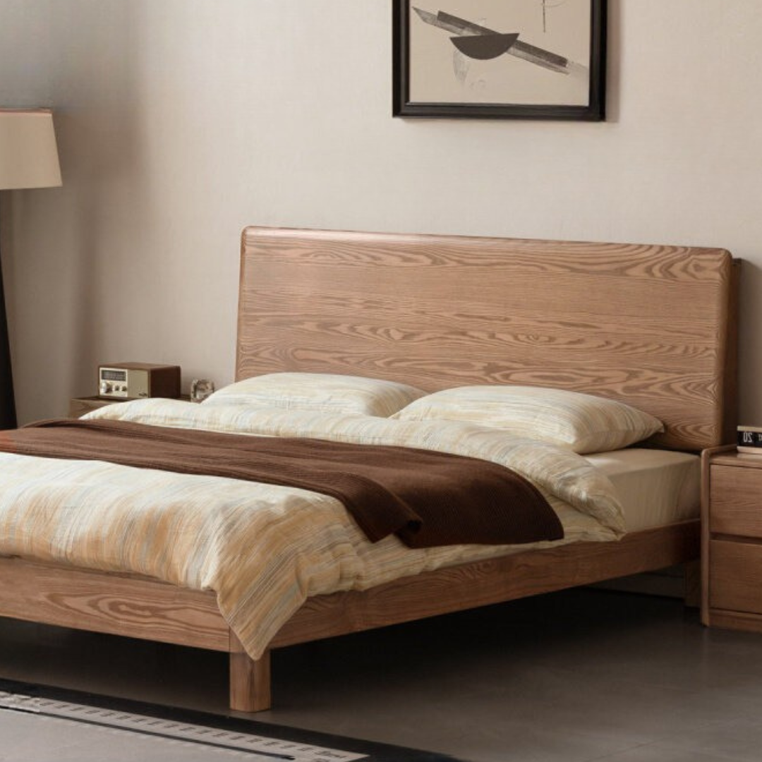 Ash Solid Wood Modern Multifunctional Night Light Bed Light Walnut Color