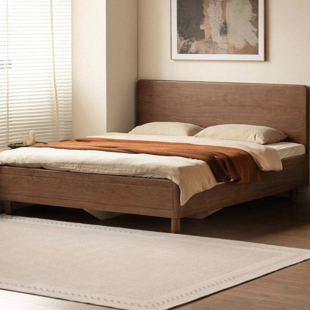Black Walnut Solid Wood Italian Luxury Storage Bed