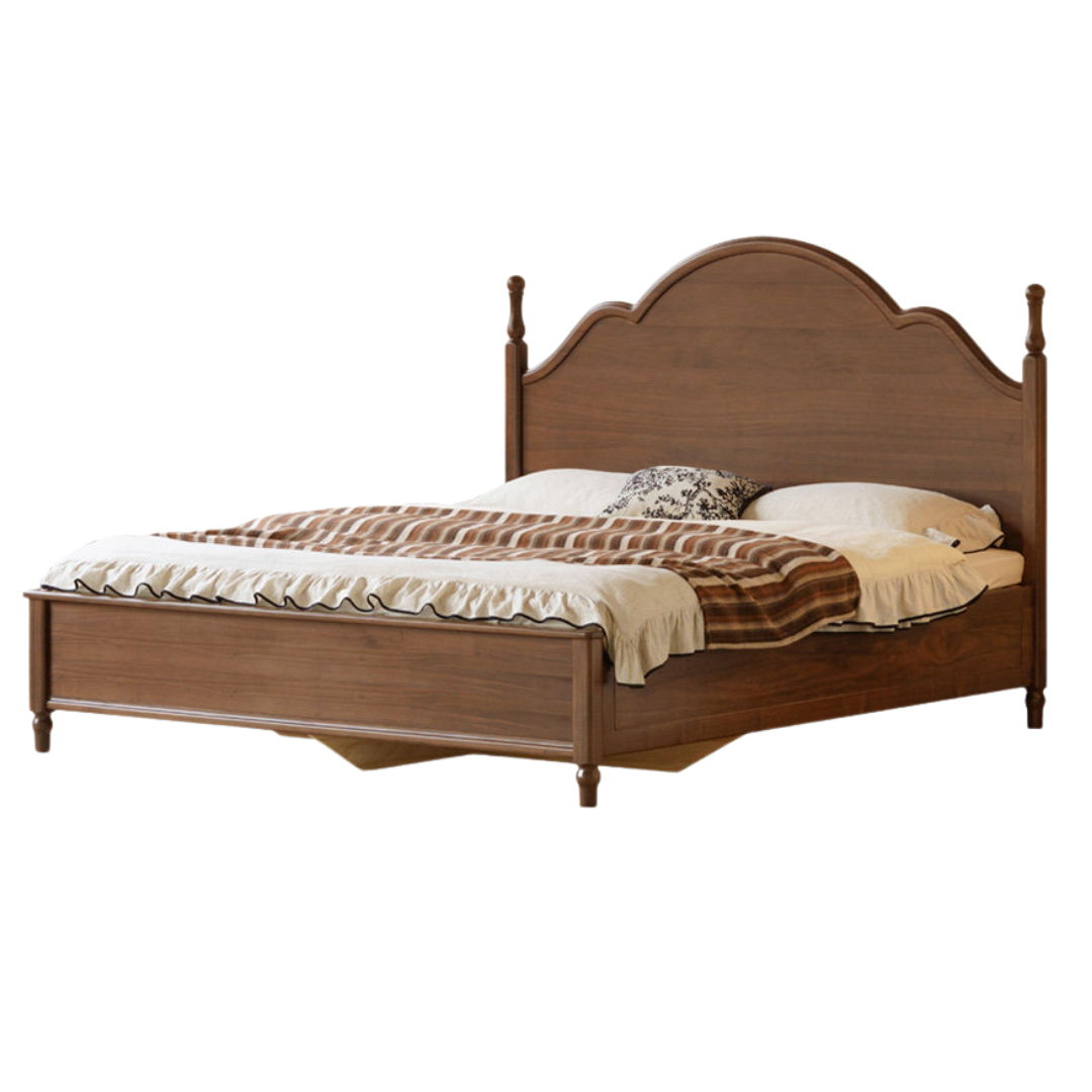Black Walnut Solid Wood American Large Board Vintage Double Bed