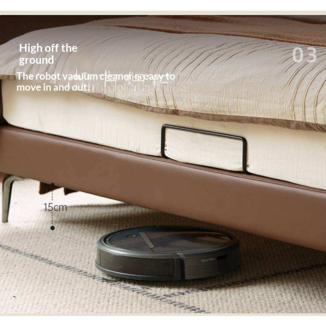 Genuine Leather Platform Bed with Curved Tufted Headboard and Tapered Metal Legs