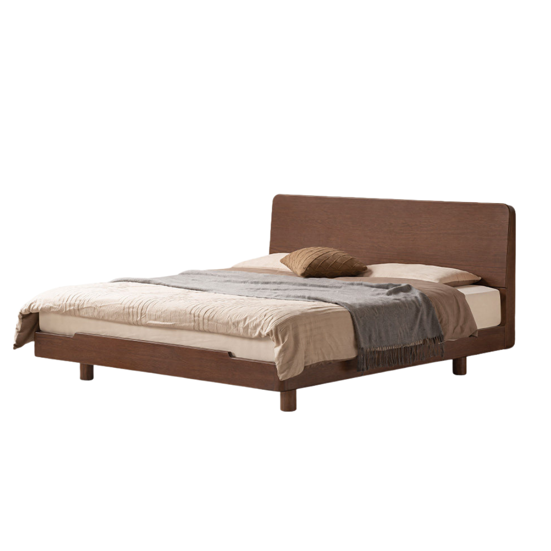 Sandalwood, Golden Rosewood Solid Wood Modern Simple Luminous Multifunctional Bed