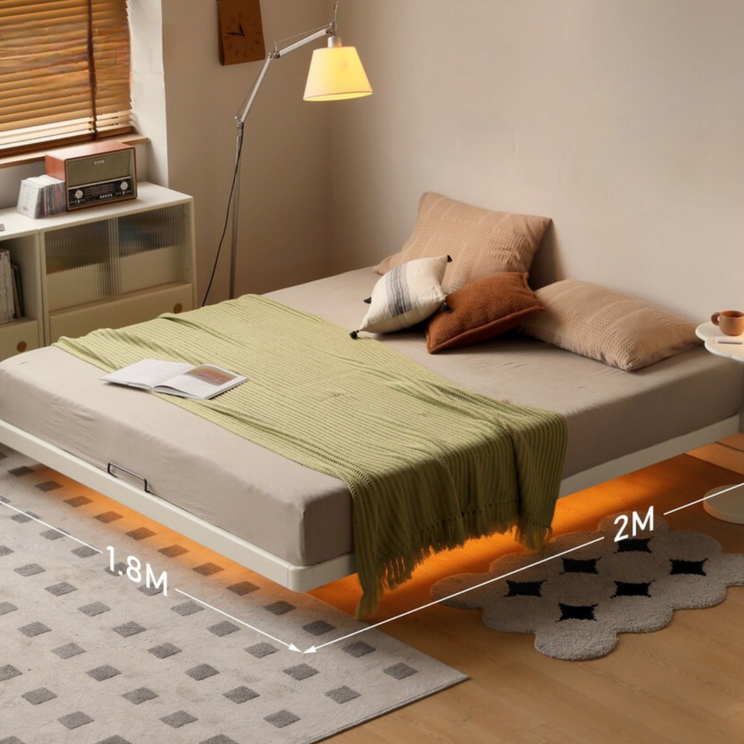 Poplar Solid Wood Platform Bed, Headboard-Free Bed