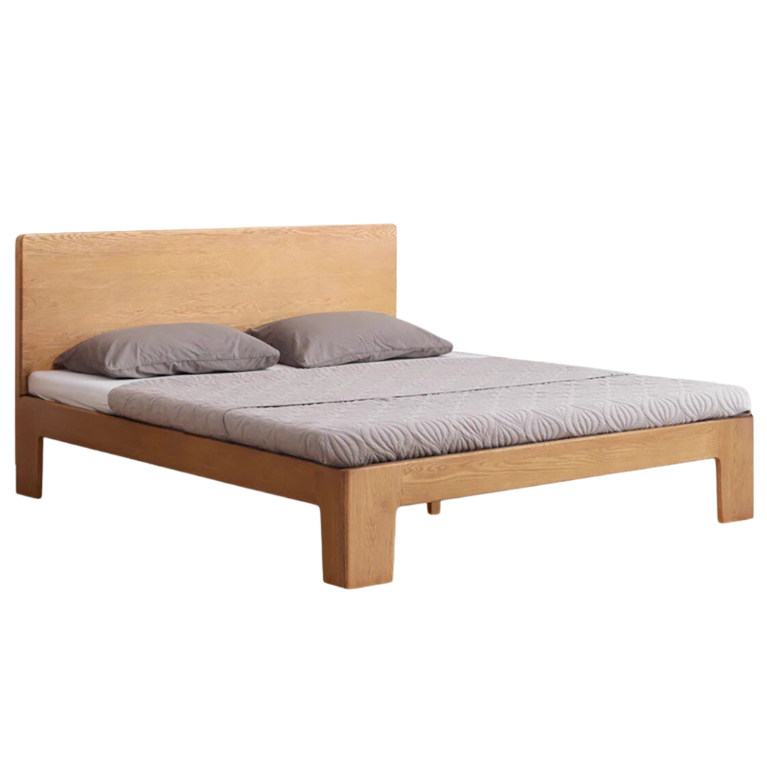 Oak Solid Wood Bed Thickened Headboard