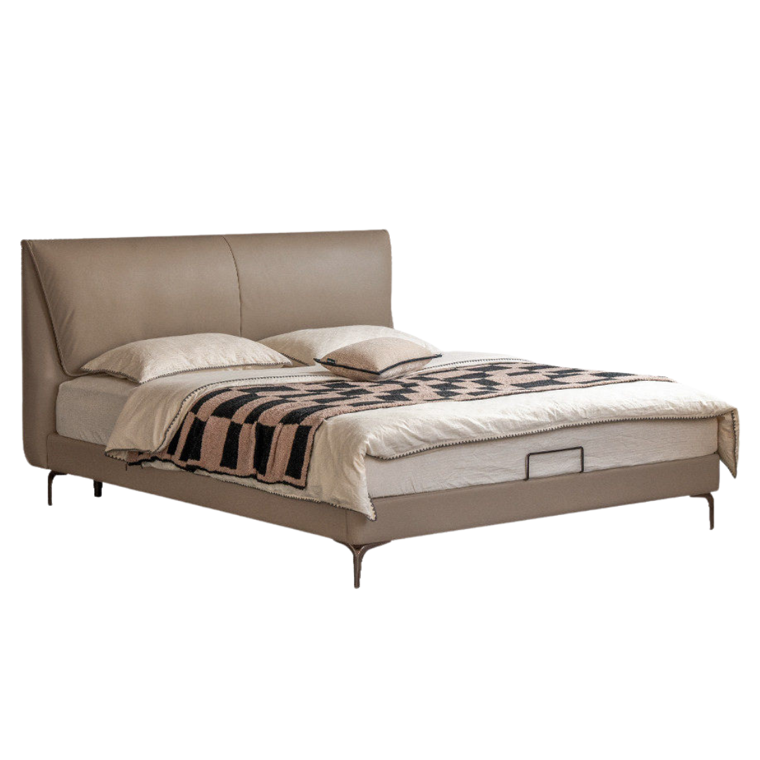 Genuine Leather Bed Light Luxury Cowhide Bed