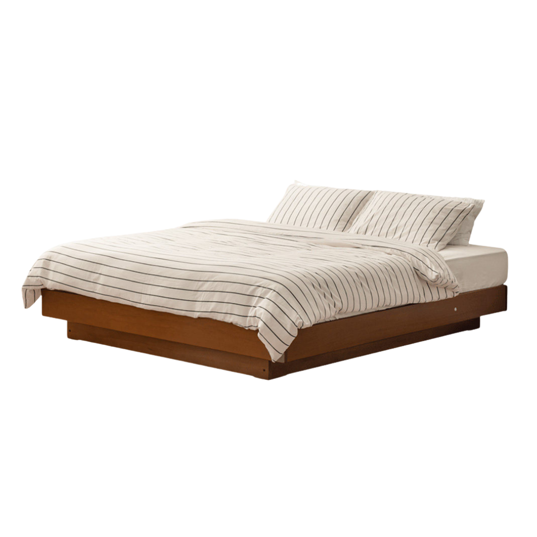 Poplar Solid Wood Box Bed with Retro Storage Design — Multifunctional Suspended Bed