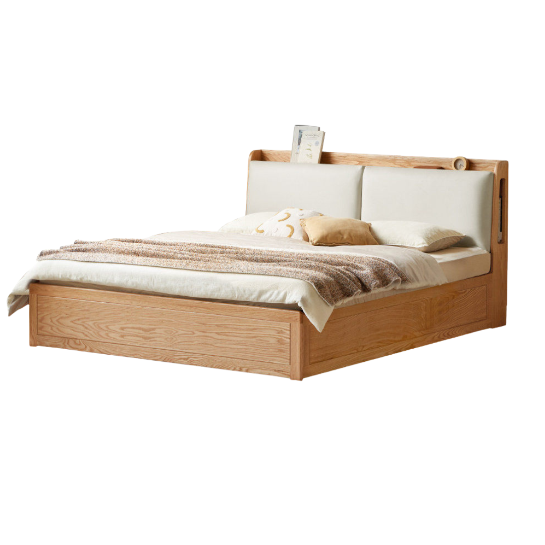 Oak Solid Wood Box Bed Storage Technology Cloth