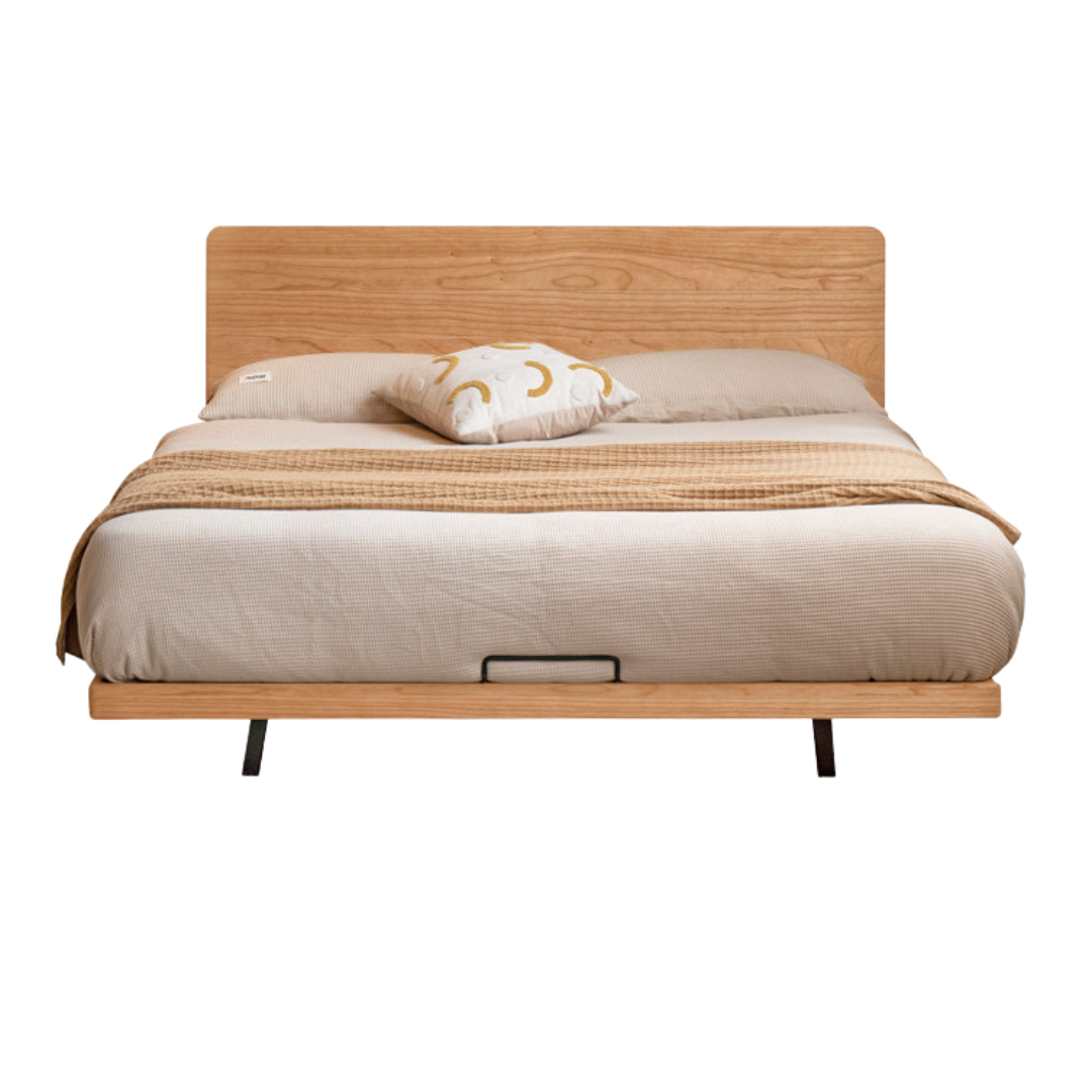 Oak, RubberWood, Сherry Solid Wood Simple Floating Bed