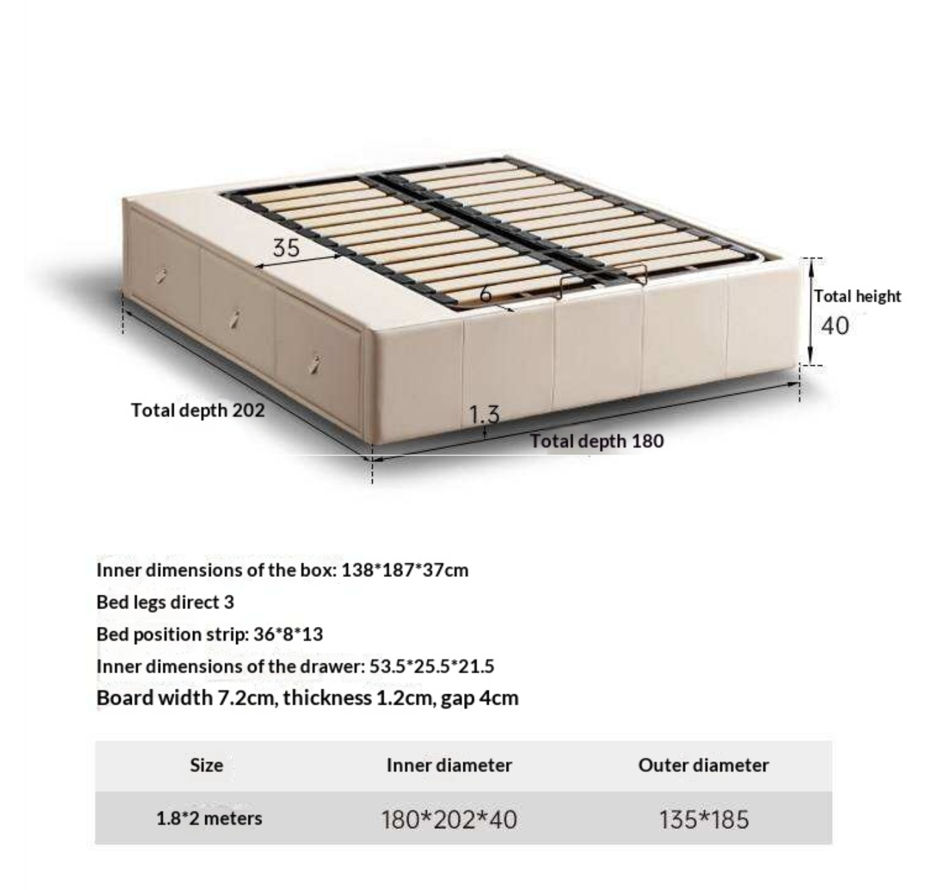 Upholstered Storage Platform Bed, Modern Minimalist White Eco Leather Tatami Bed with Box Storage