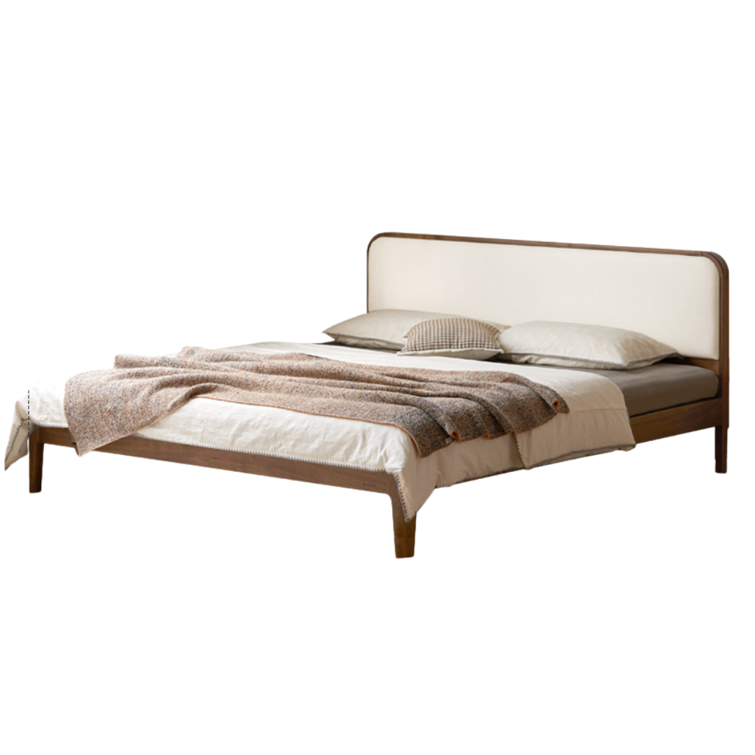 Black Walnut Solid Wood Soft Bed