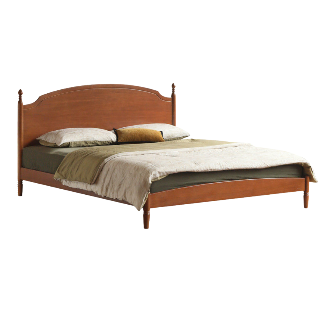 Poplar, Cherry Solid Wood French Retro Large Board Bed