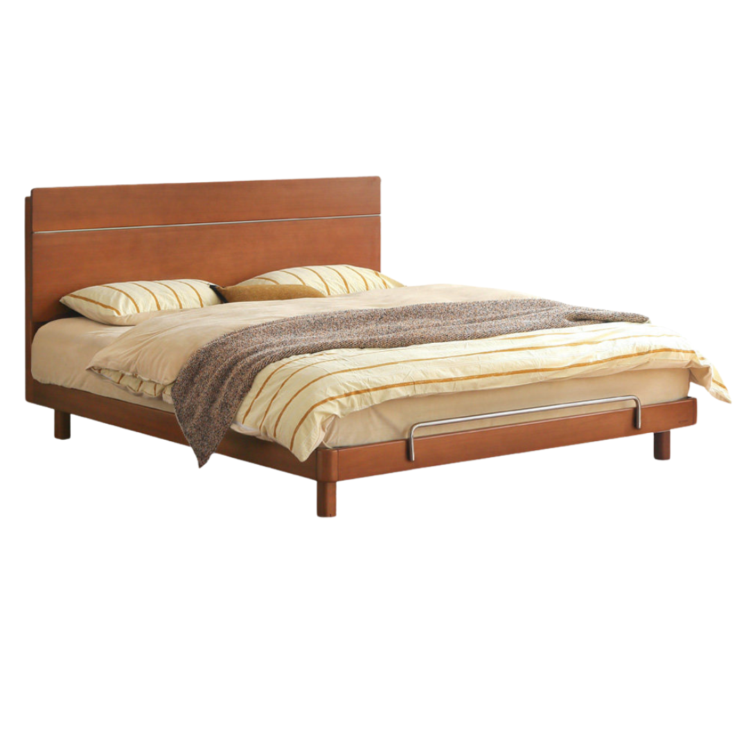 Poplar Solid Wood with High Headboard and Large Board Bed