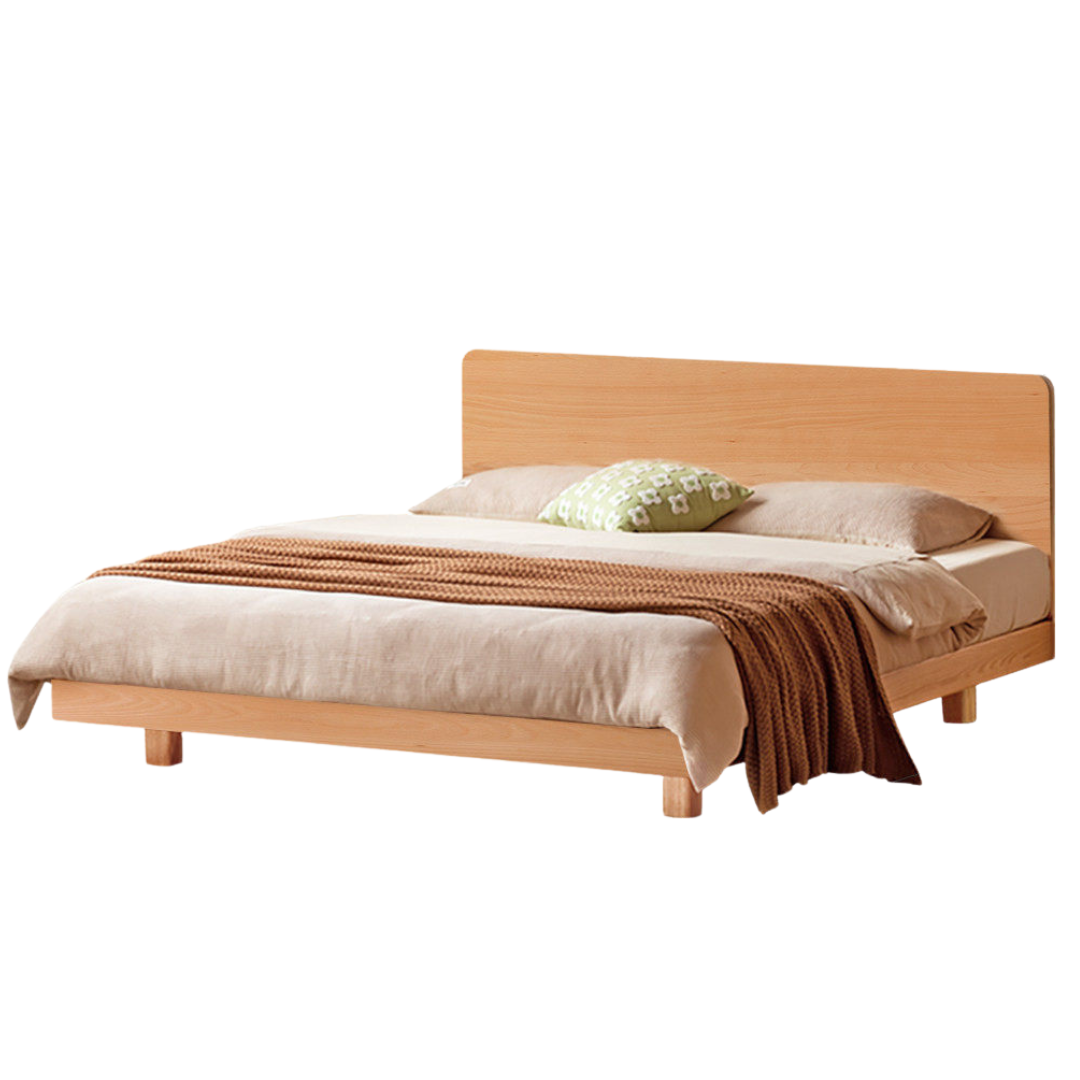 Ash, Beech, Oak, Сatalpa Solid Wood Floating Bed, Box Bed — Simple Design