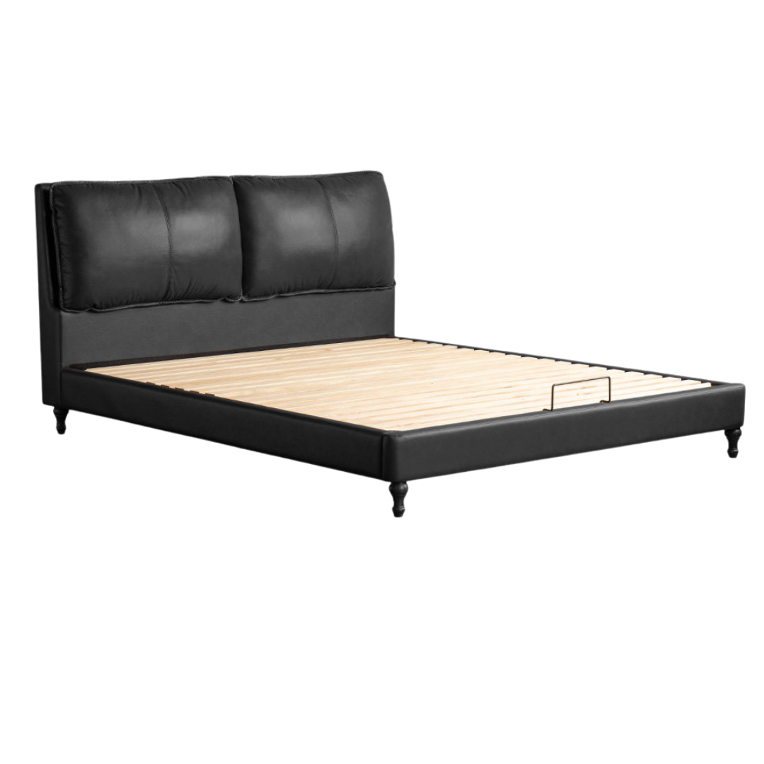 Genuine Leather Art Light Luxury Leather Bed