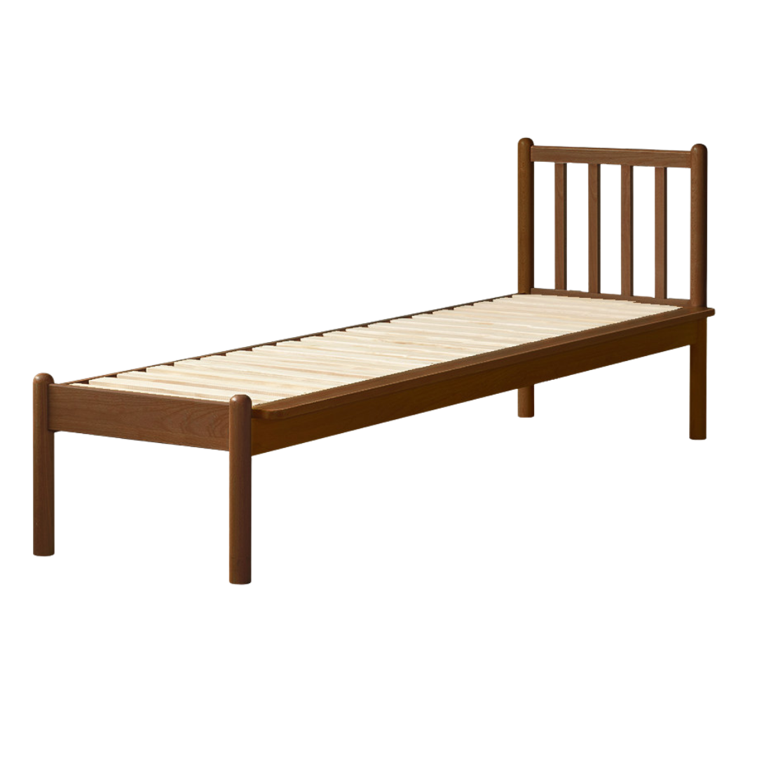 Beech,  Rubberwood Solid Wood Children's Bed with Guardrails Spliced Bed