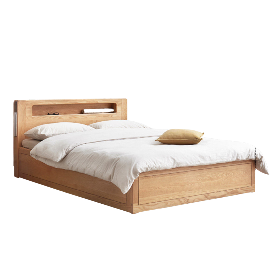 Oak Solid Wood Luminous Box Bed