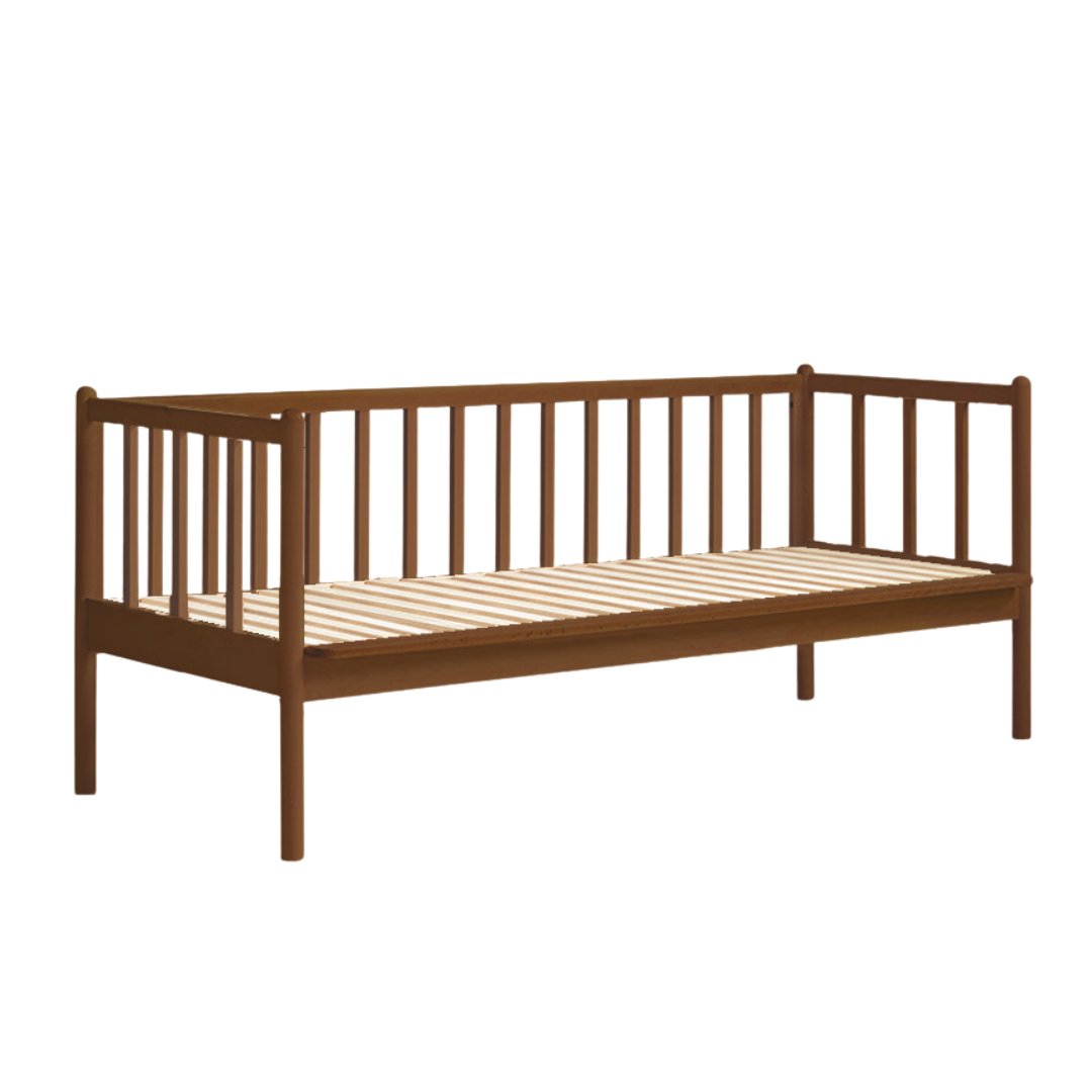 Beech, Rubberwood Solid Wood Children's Splicing Bed with Guardrail