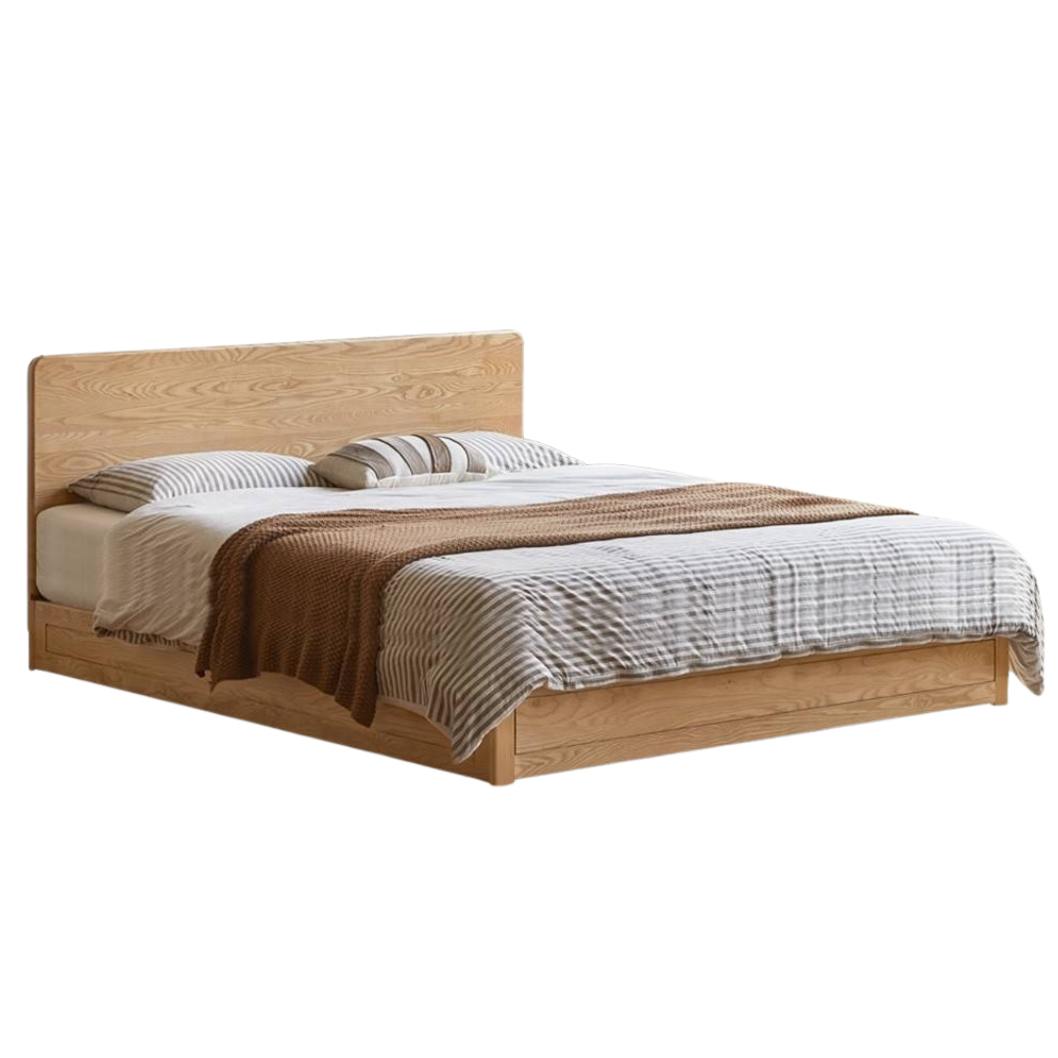 Ash Solid Wood Box Bed Modern Simple