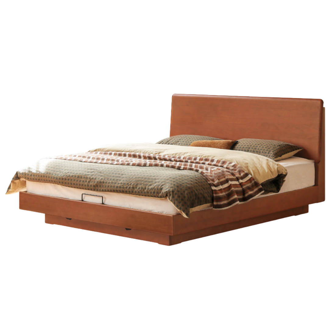 Poplar Solid Wood Suspended Luminous Box Bed