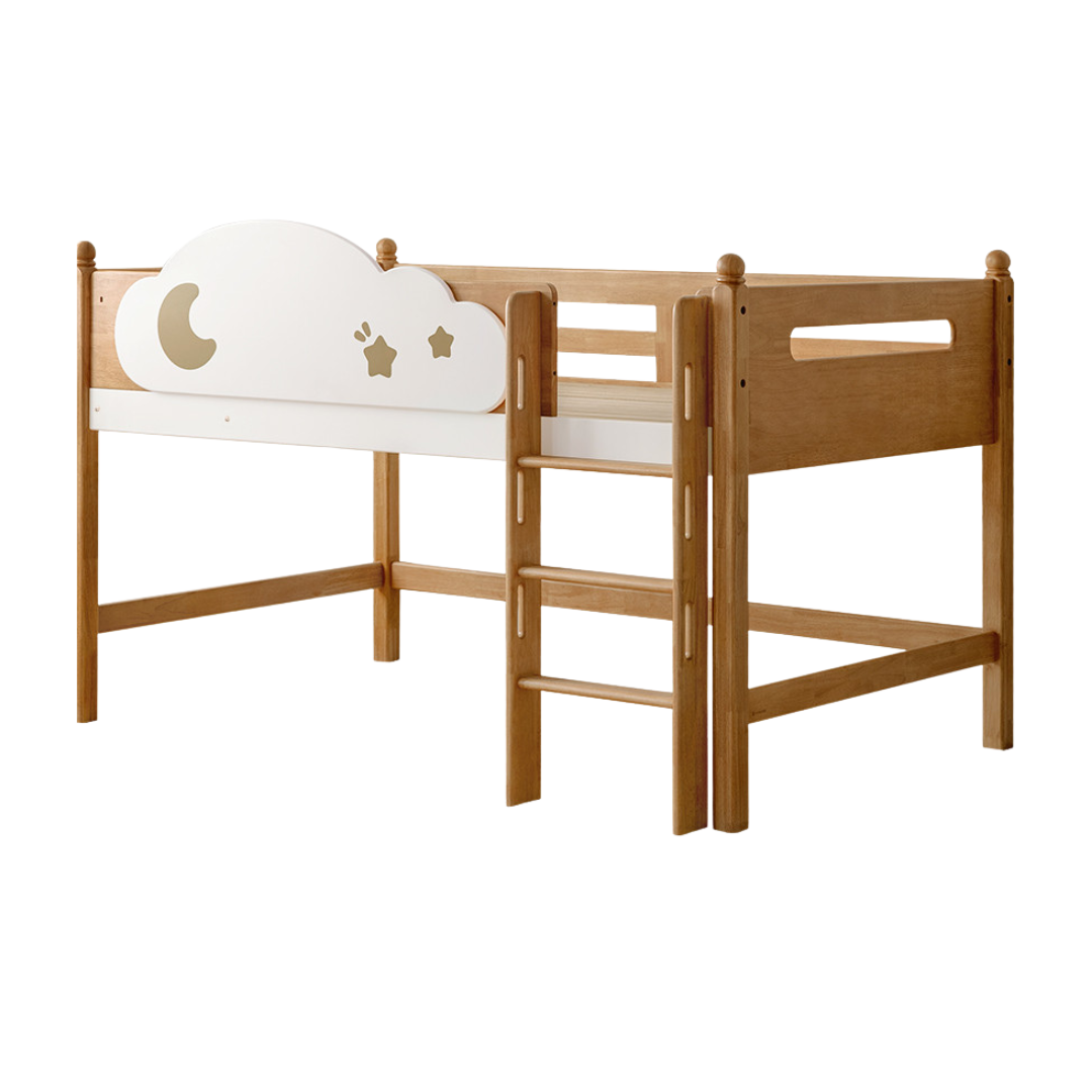 Rubberwood Solid Wood Children's Bed Modern Loft Bed
