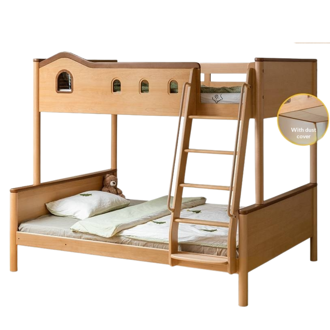 Beech Solid Wood Detachable Bunk Bed with Playful Design