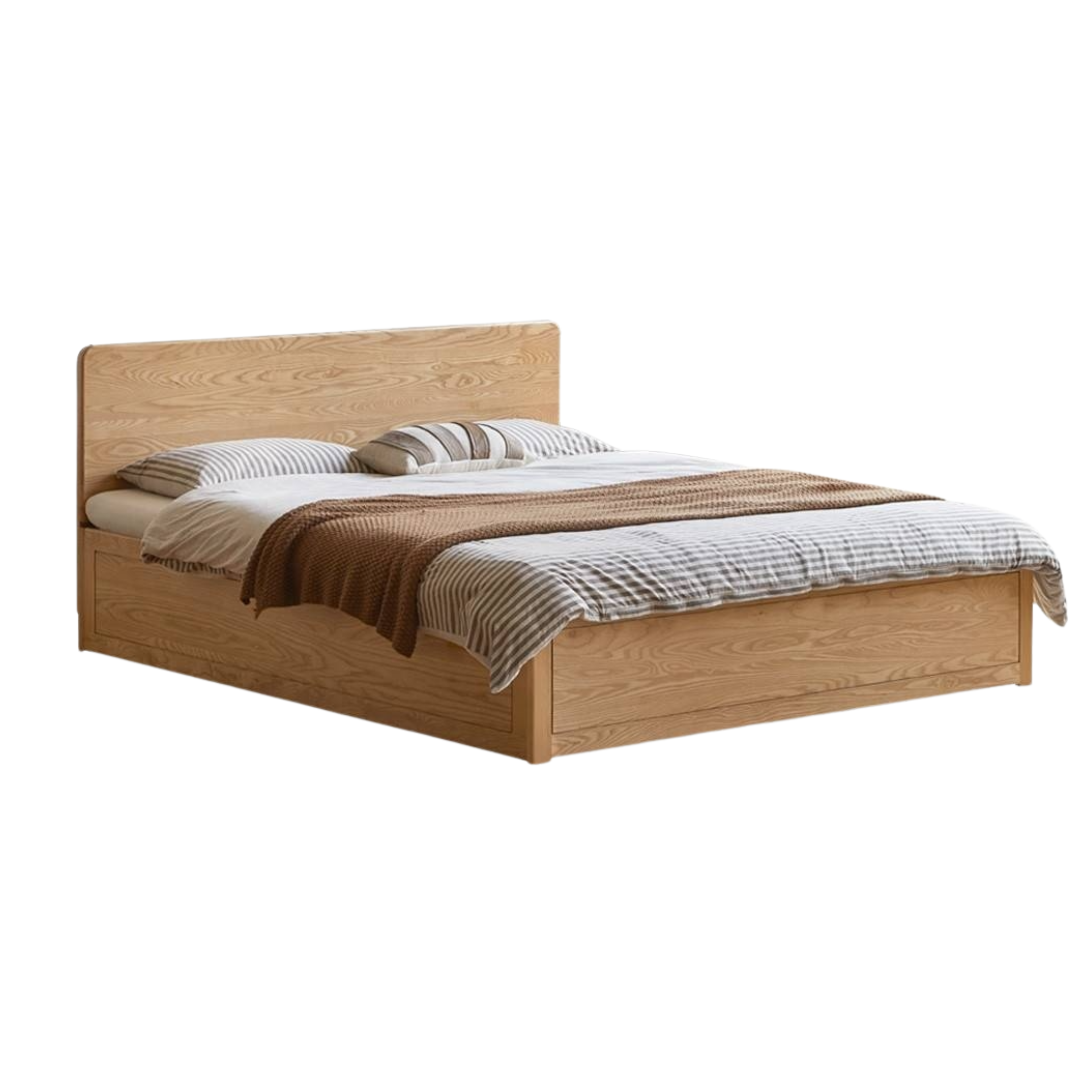 Ash Solid Wood Box Bed Modern Simple