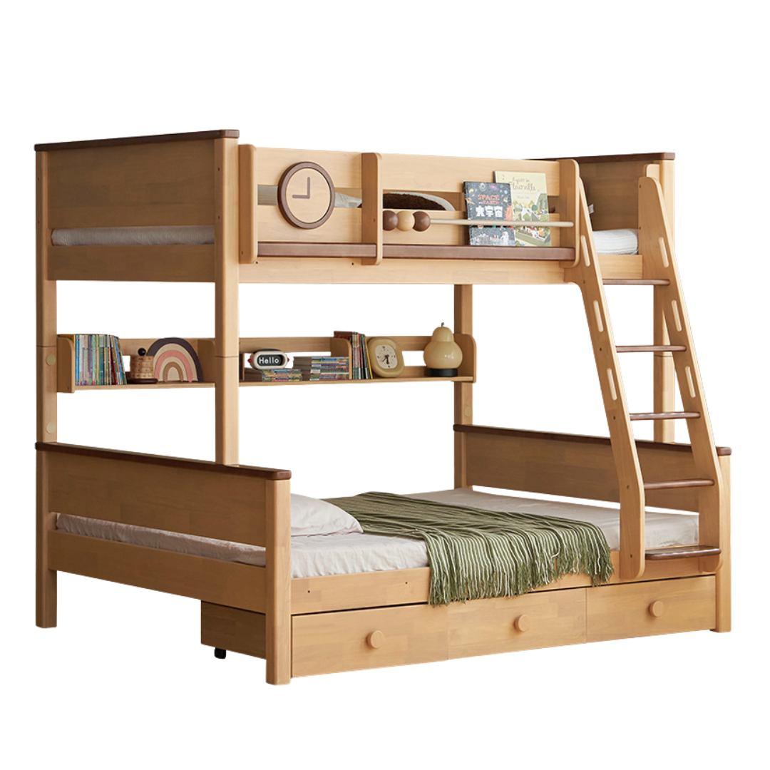 Rubberwood Solid Wood Children's Bunk Bed
