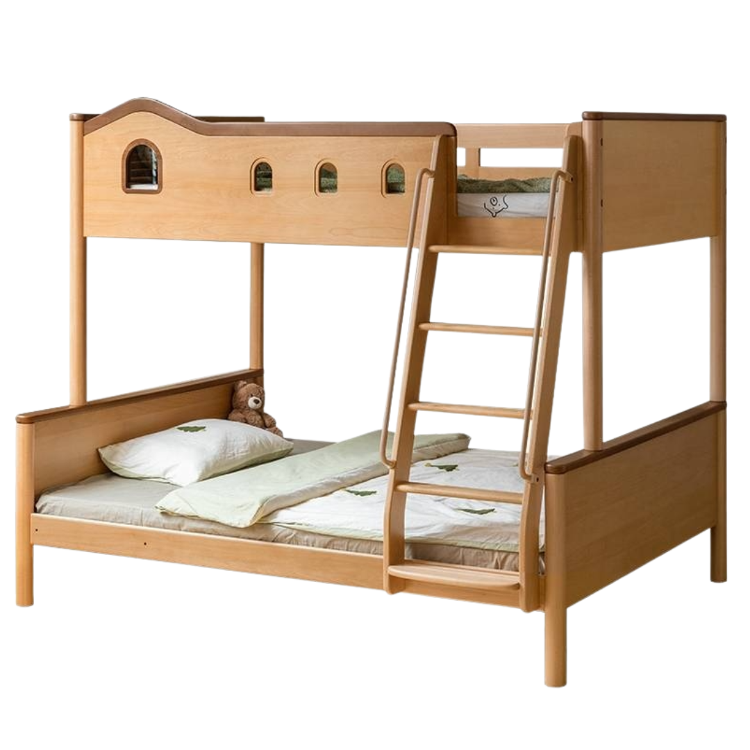 Beech Solid Wood Detachable Bunk Bed with Playful Design
