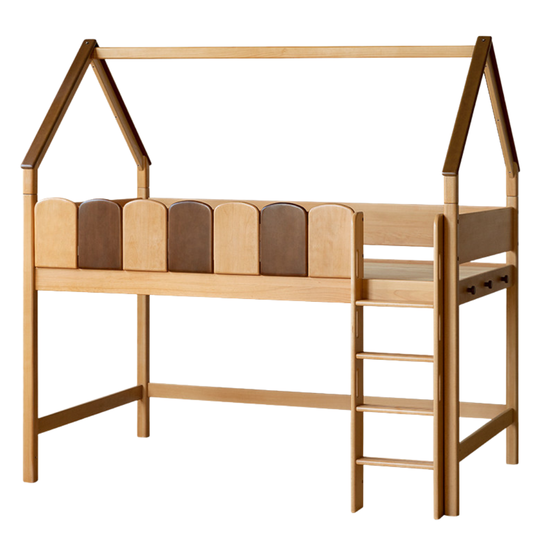 Beech Solid Wood Children's Treehouse Bed Multifunctional Loft Bed