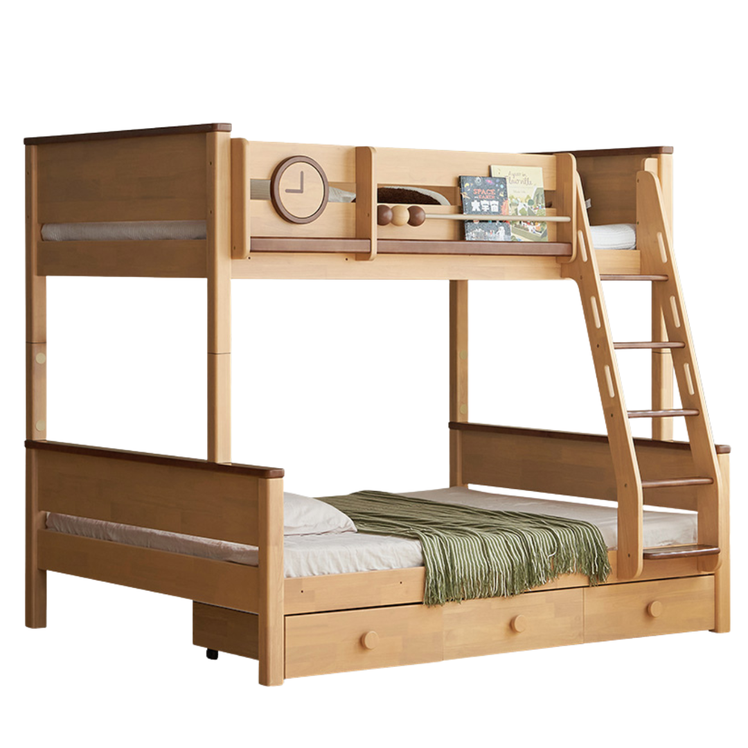 Rubberwood Solid Wood Children's Bunk Bed