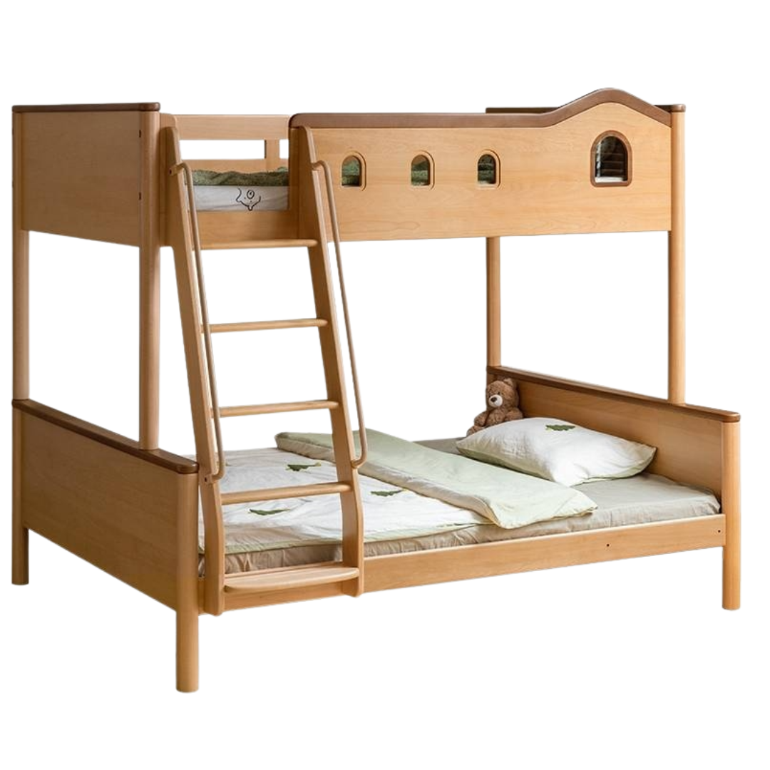 Beech Solid Wood Detachable Bunk Bed with Playful Design