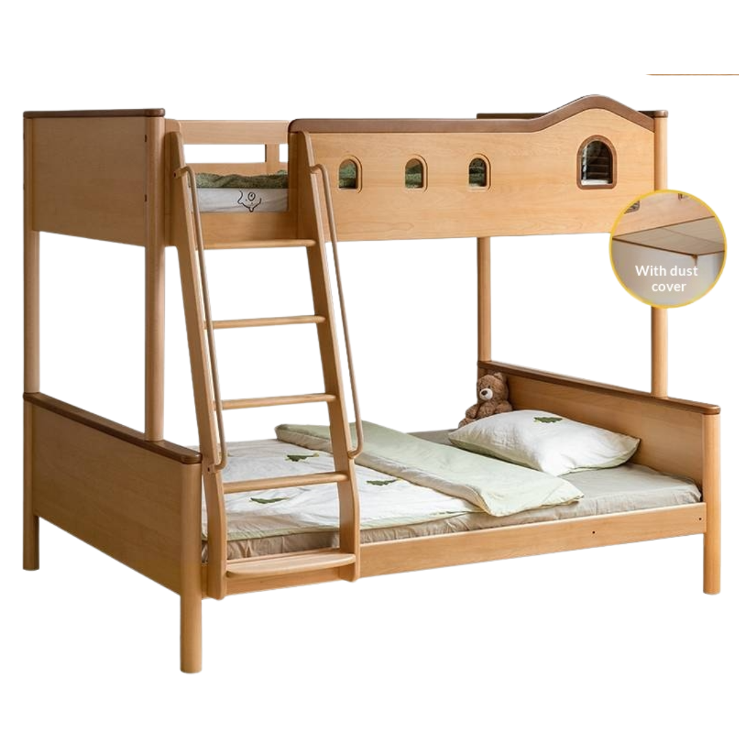 Beech Solid Wood Detachable Bunk Bed with Playful Design